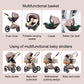 Shineey 3-in-1 Kinderwagen, Buggy, faltbarer Kinderwagen-Satz, Kombi-Kinderwagen 3-in-1 mit großer, komfortabler Babywanne, Gestell aus Aluminiumlegierung 