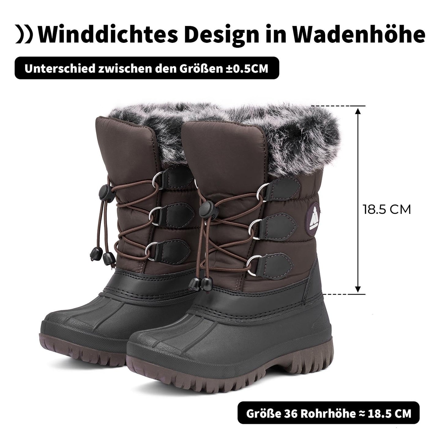 Mishansha Kinder Winterstiefel Gefüttert Wasserdichte Rutschfest Schneestiefel für Mädchen Jungen 