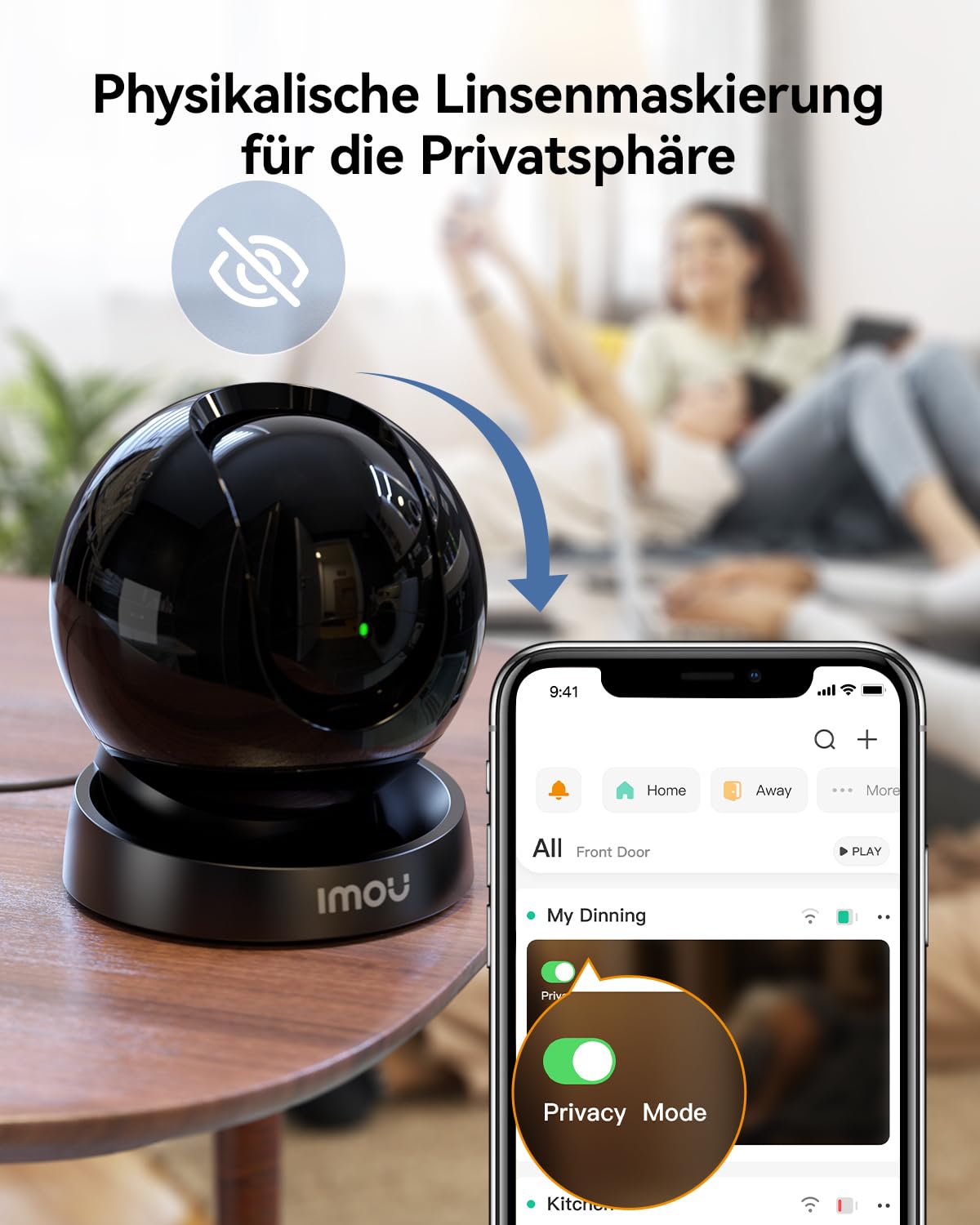 2K Überwachungskamera Innen 355°/70°, 3MP WLAN Kamera Innen 