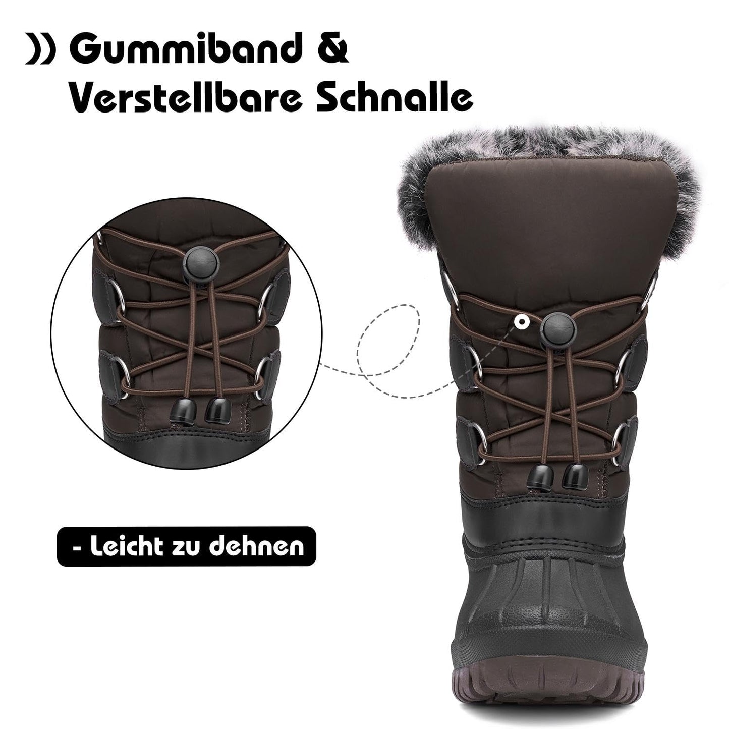 Mishansha Kinder Winterstiefel Gefüttert Wasserdichte Rutschfest Schneestiefel für Mädchen Jungen 