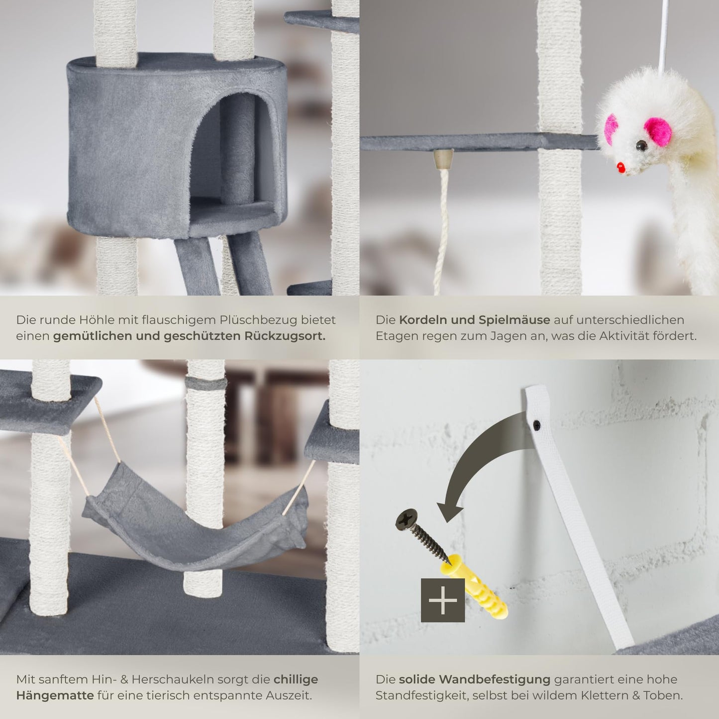 Kratzbaum Snooky | Spielcenter mit Katzenhaus Aussichtsplattformen 