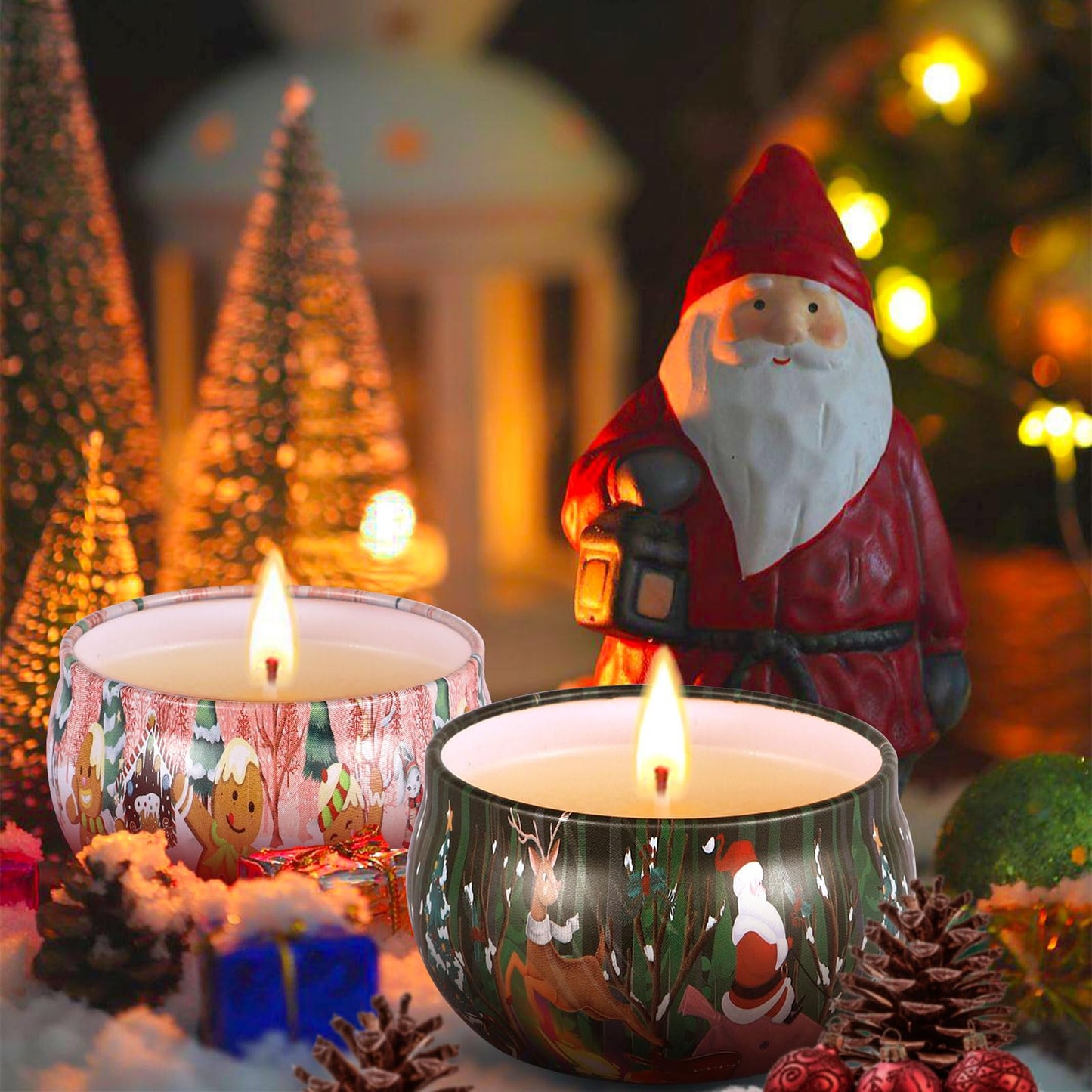 Duftkerzen-Set, 12 Stück Weihnachtskerze, natürliches Sojawachs Kerzen, Aromatherapie Weihnachtskerzen Aroma 