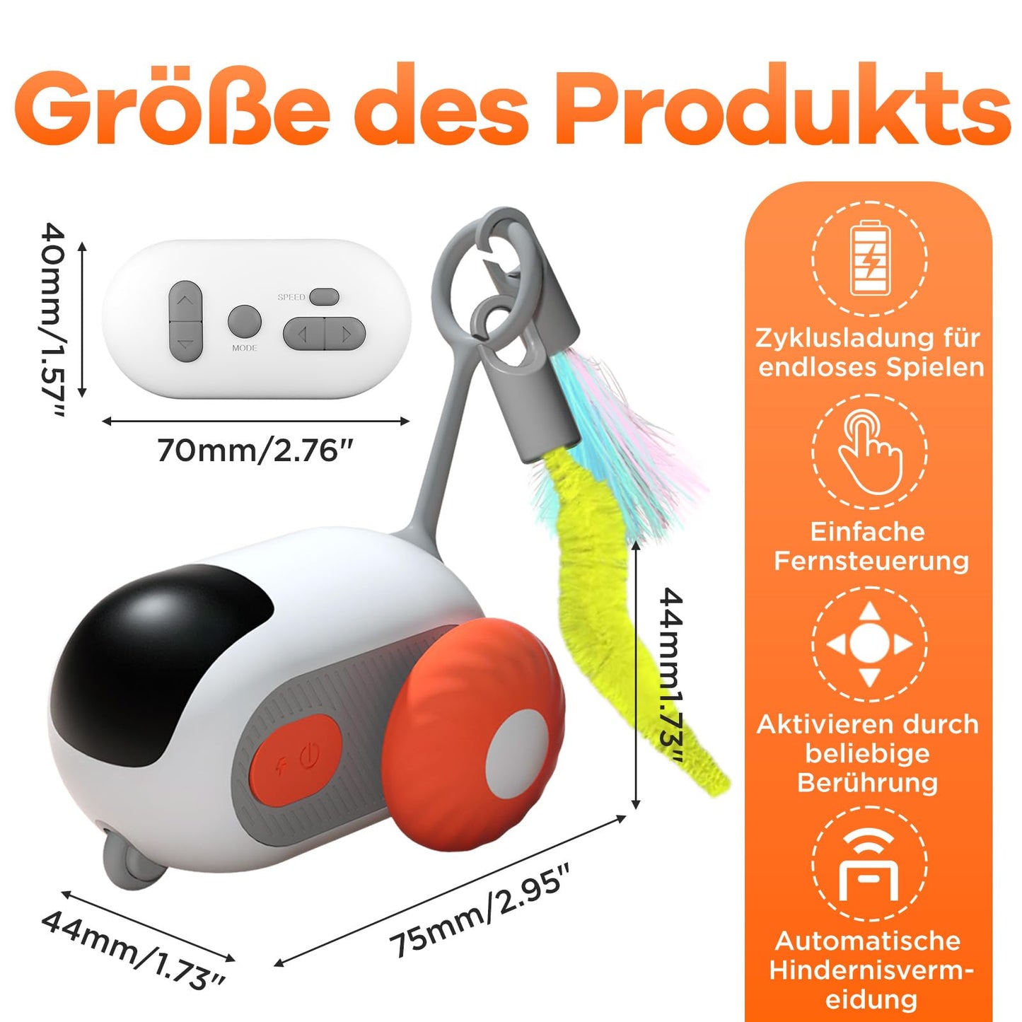 Intelligentes, ferngesteuertes, elektrisches interaktives Katzenspielzeug 