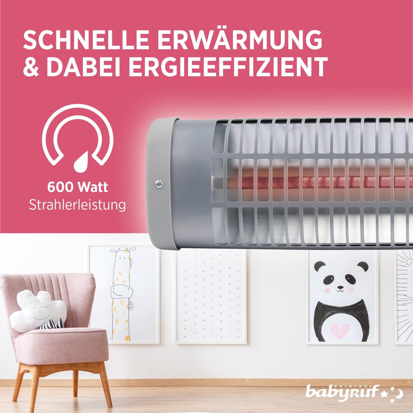 Chauffage bébé Heizstrahler 600 W Chauffage pour table à langer automatique 