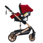 Reenborn 3-in-1 Kinderwagen, Buggy mit zwei umkehrbaren Schiebemodi, Kinderwagen mit Gestell aus Aluminiumlegierung, Babywagen, 3-in-1 Komplettset mit Ein-Klick-Faltmechanismus 