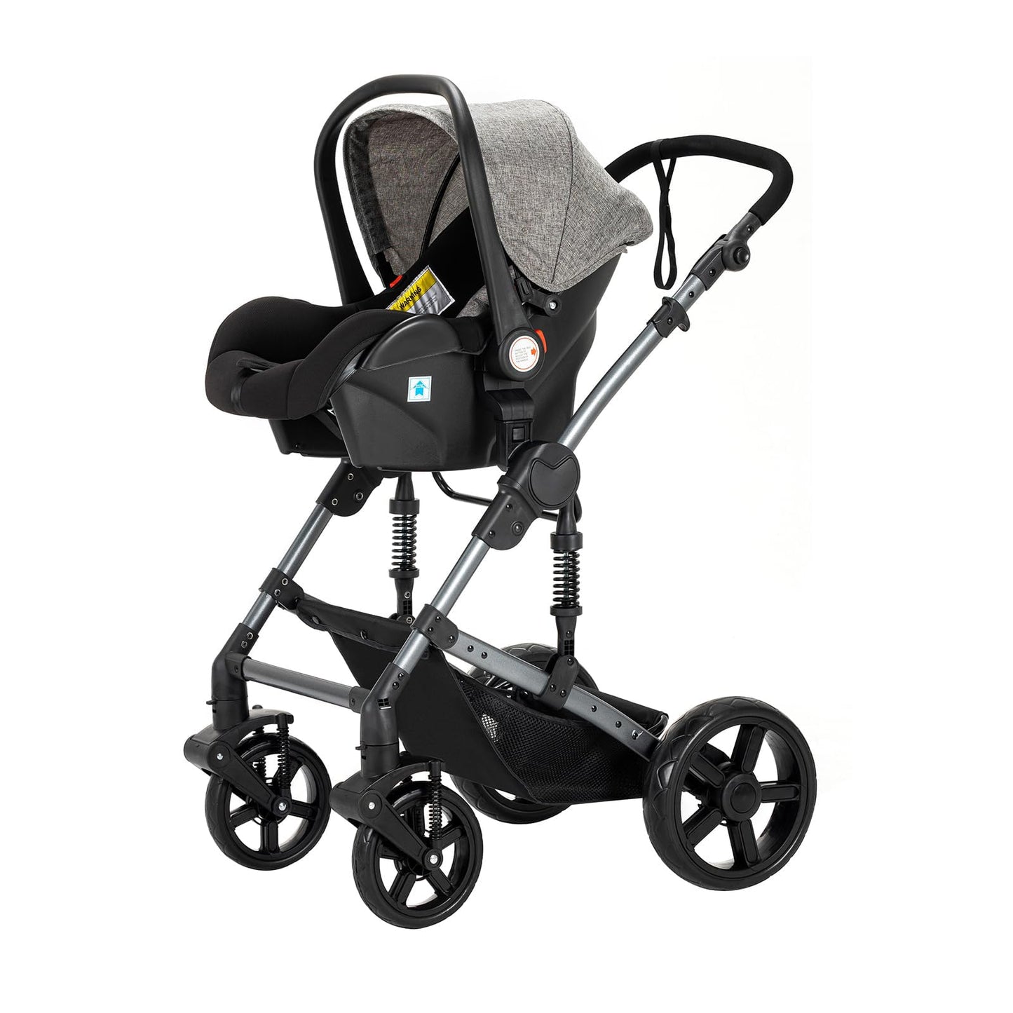 Reenborn 3-in-1 Kinderwagen, Buggy mit zwei umkehrbaren Schiebemodi, Kinderwagen mit Gestell aus Aluminiumlegierung, Babywagen, 3-in-1 Komplettset mit Ein-Klick-Faltmechanismus 
