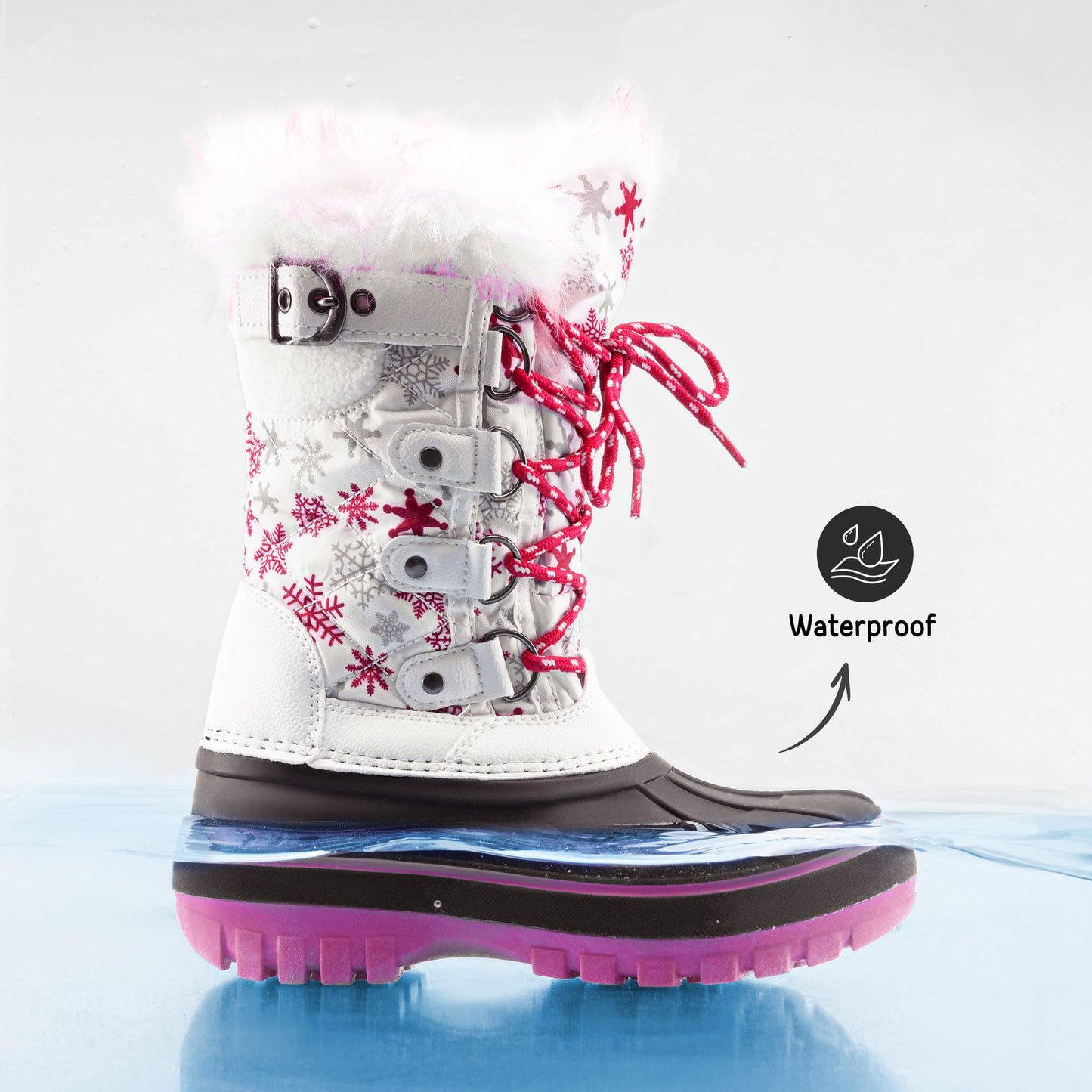 DREAM PAIRS Jungen Mädchen Winterstiefel Wasserabweisend, Warm Rutschfest Schneestiefel 