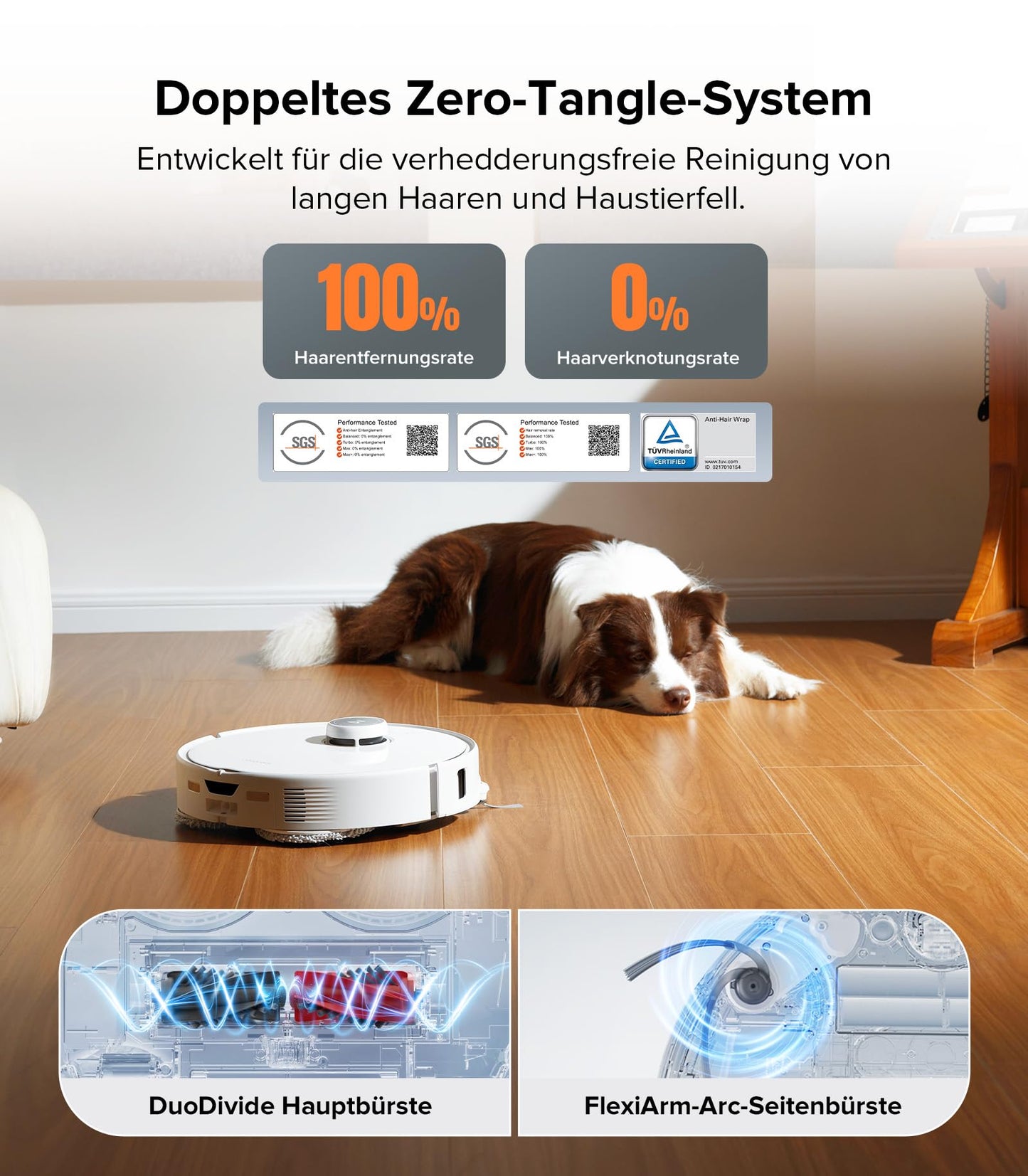 Aspirateur robot Roborock Qrevo Edge avec fonction serpillière, nettoyage des bords, serpillière chauffante, eau chaude à 75 °C 