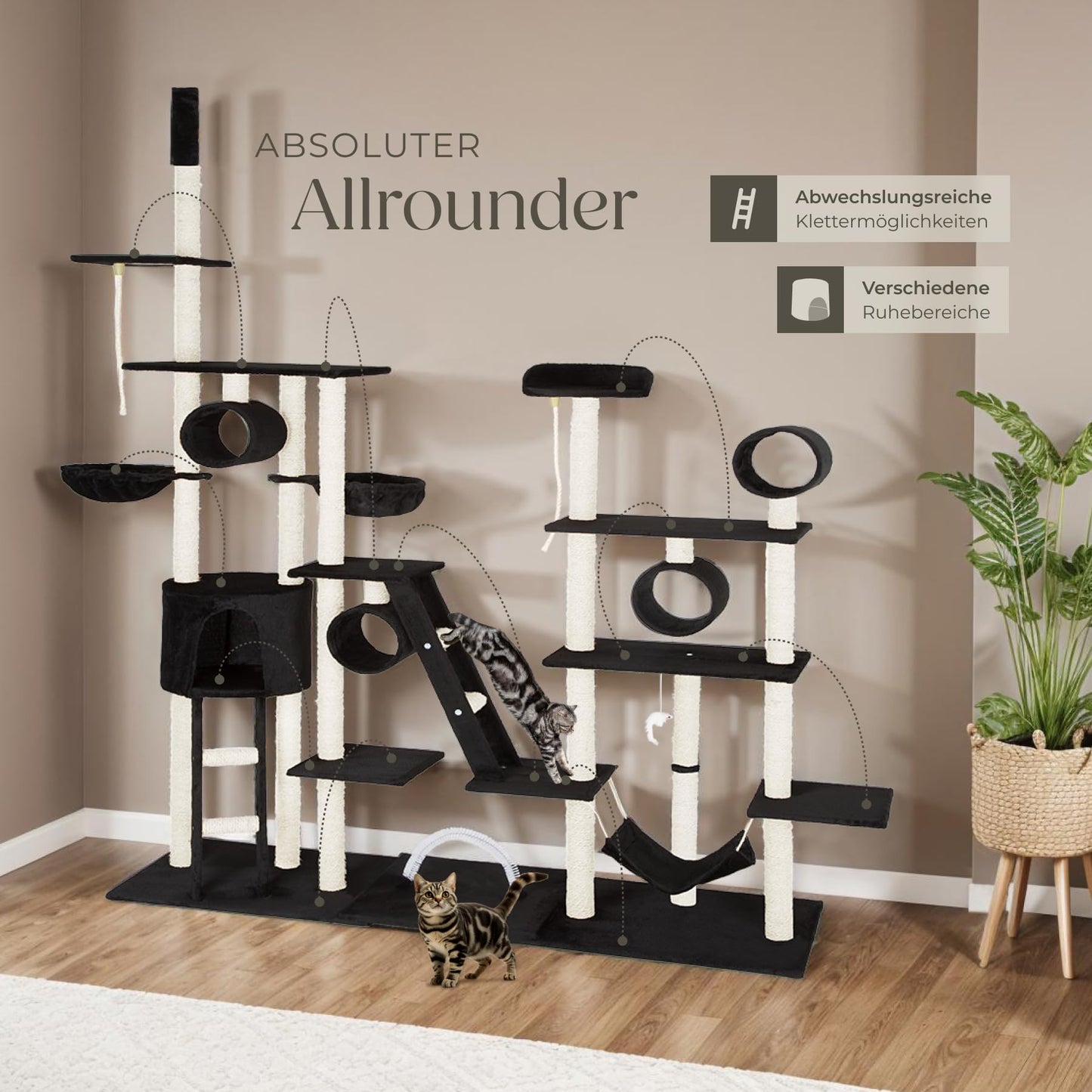 Kratzbaum Snooky | Spielcenter mit Katzenhaus Aussichtsplattformen 