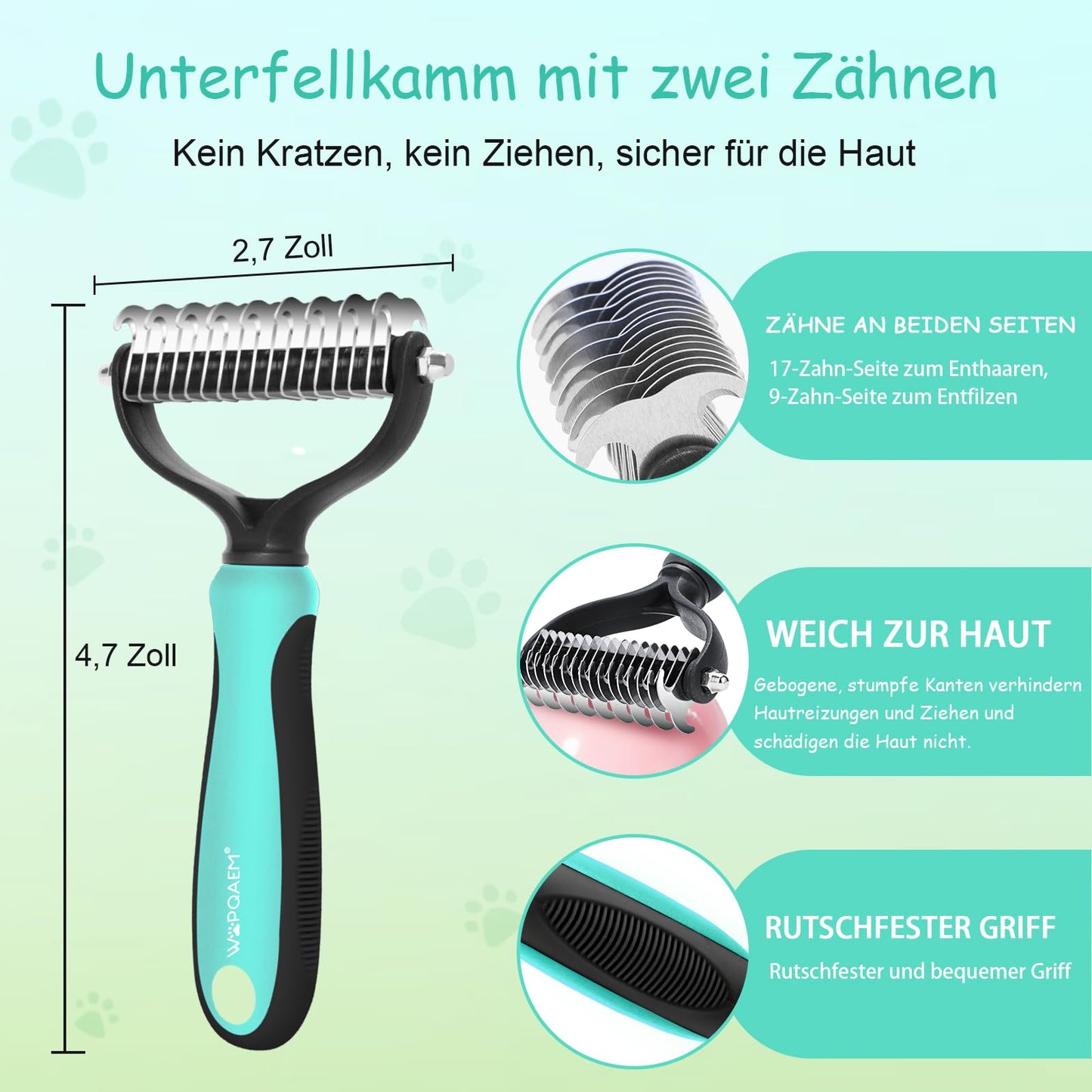 Hundebürste für Hunde und Katzen, selbstreinigend, Katzenbürste für Unterwäsche und Fell 