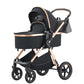 Shineey 3-in-1 Kinderwagen, Buggy, faltbarer Kinderwagen-Satz, Kombi-Kinderwagen 3-in-1 mit großer, komfortabler Babywanne, Gestell aus Aluminiumlegierung 