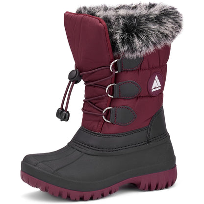 Mishansha Kinder Winterstiefel Gefüttert Wasserdichte Rutschfest Schneestiefel für Mädchen Jungen 