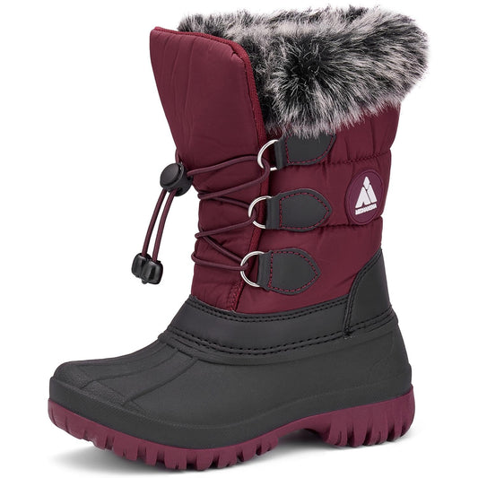 Mishansha Kinder Winterstiefel Gefüttert Wasserdichte Rutschfest Schneestiefel für Mädchen Jungen 
