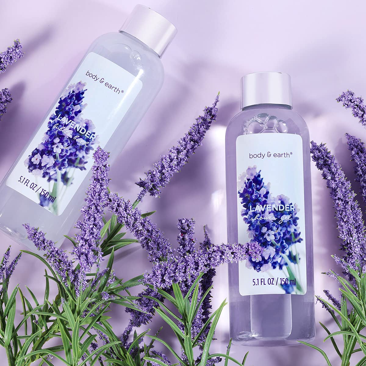 Body &amp; Earth 8-teiliges Spa-Geschenkset für Frauen, Duftrichtung Kirschblüte und Jasmin, Schaumbad, Duschgel, Badesalz, Körperlotion 