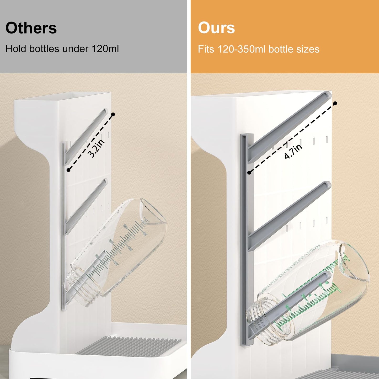 Flaschentrockner Halter – platzsparender Stand Arbeitsplatte Trockenständer für Babyflaschen