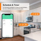 WLAN Smart Steckdose mit Strommessung 16A, Smart Home Steckdose kompatibel mit Alexa/Google Home, Stromverbrauchsmessung, Sprachsteuerung, App-Fernbedienung 