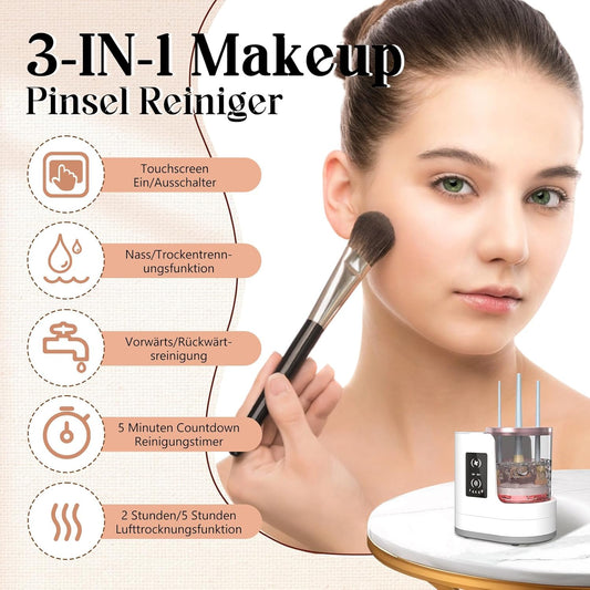 Electric Makeup Brush Cleaner Machine Automatic 3-in-1 - Includes Drying Station & Hygienic Care