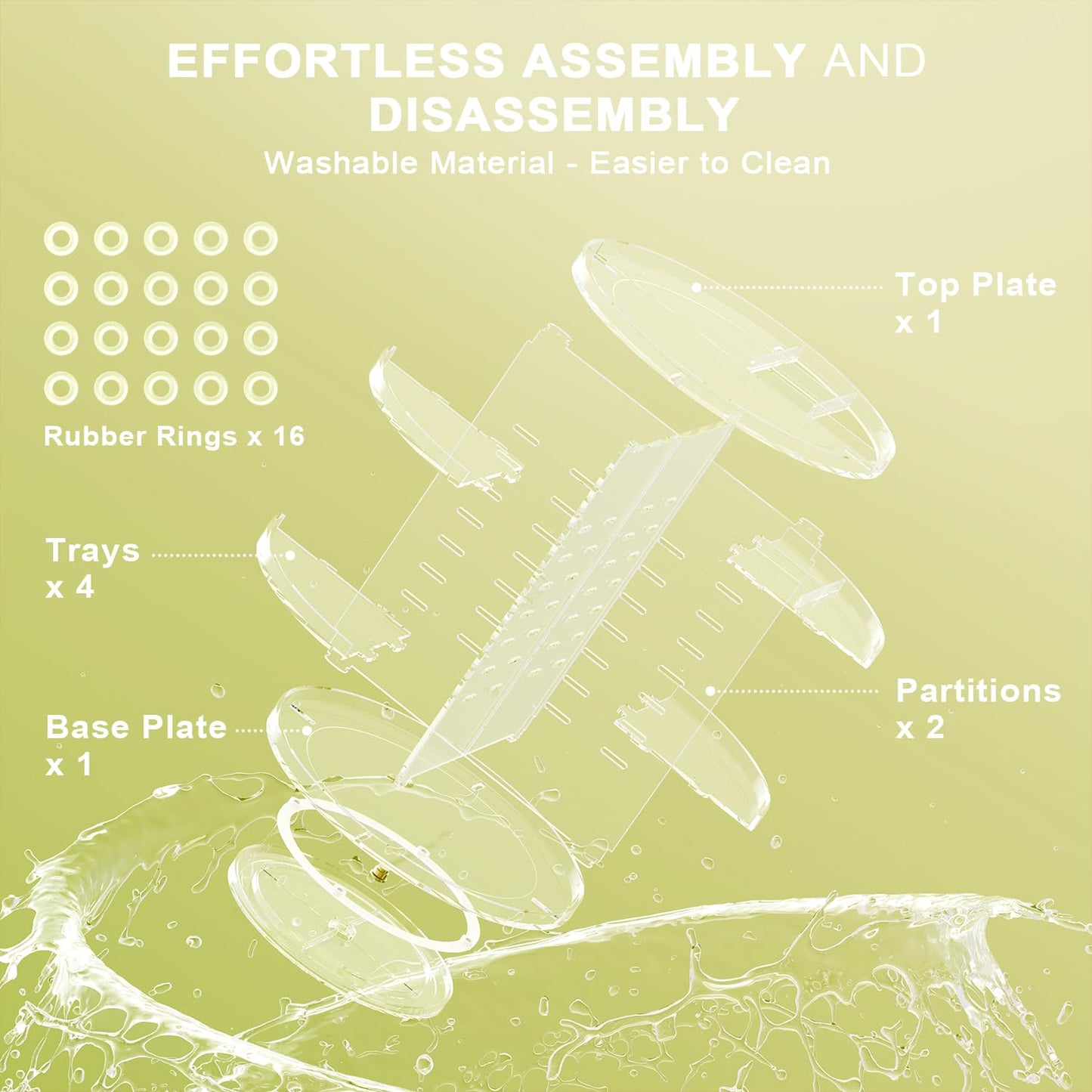 Auxmir Schminktisch Organizer mit 9 einstellbaren Stufen, Make Up Organizer 360° Drehbar, Extra Größer Kosmetik Hautpflege Organisieren 