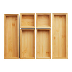 Orga-Box Schubladen-Organizer BAMBUS Aufbewahrungsbox 6 teilig 