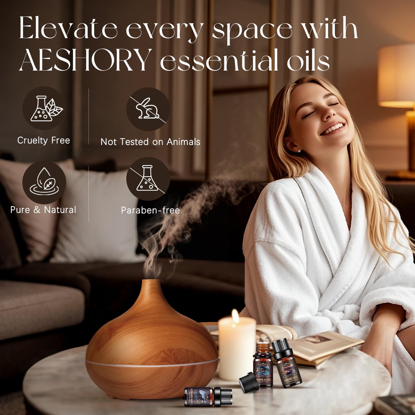 AESHORY 14 x 5 ml Hotel-Set mit ätherischen Ölen, Duftöl für Luftbefeuchter, für frische Luft 