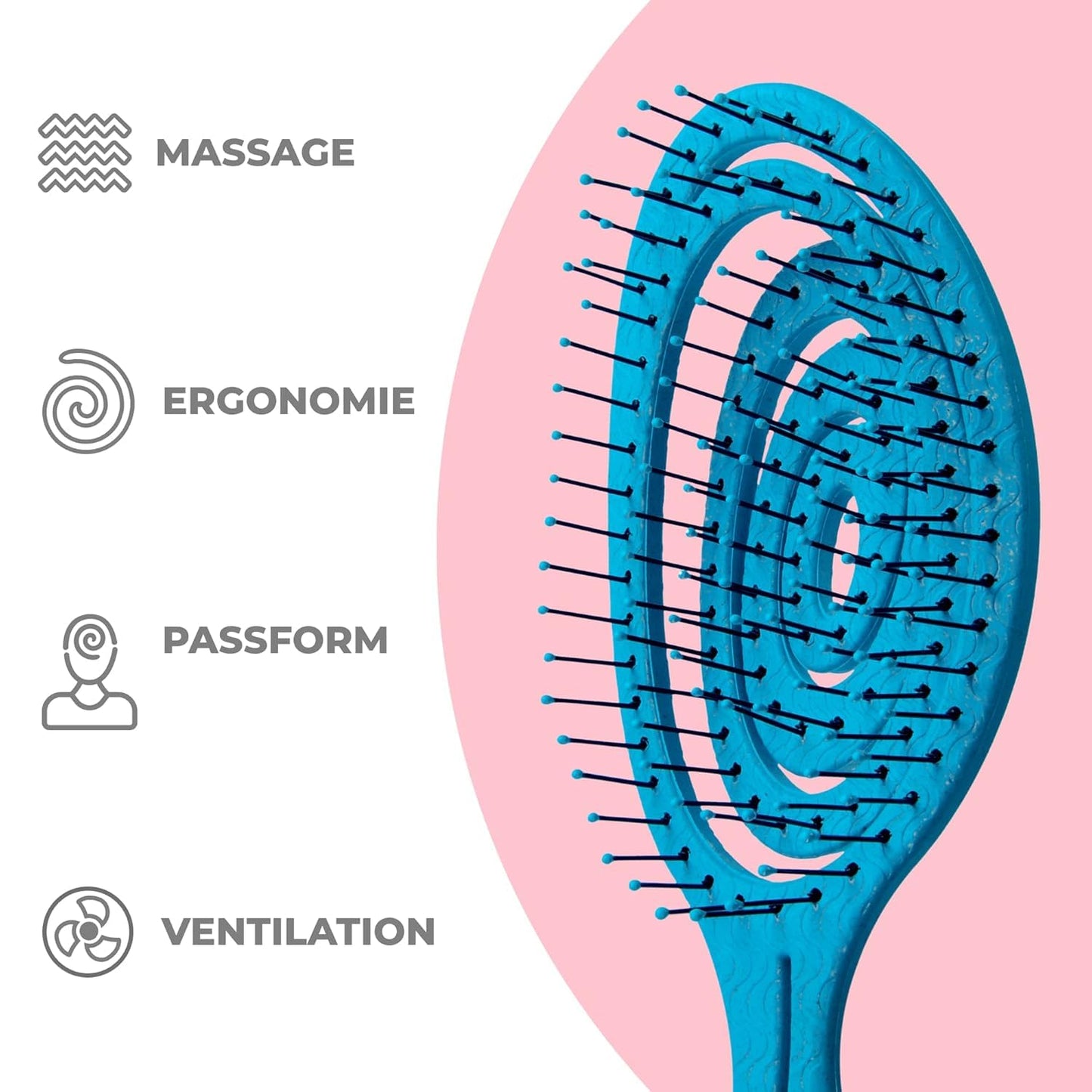 Ninabella Mini Haarbürste ohne Ziepen - Bürste für Reisen - Entwirrbürste für trockenes und nasses Haar - Detangler Bürste