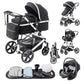 3-in-1 Kinderwagen-Set mit Sitz und faltbarem Babybett, verstellbare Liegeposition, bis 15 kg, 0-3 Jahre 