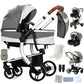 Reenborn 3-in-1 Kinderwagen, Buggy mit zwei umkehrbaren Schiebemodi, Kinderwagen mit Gestell aus Aluminiumlegierung, Babywagen, 3-in-1 Komplettset mit Ein-Klick-Faltmechanismus 