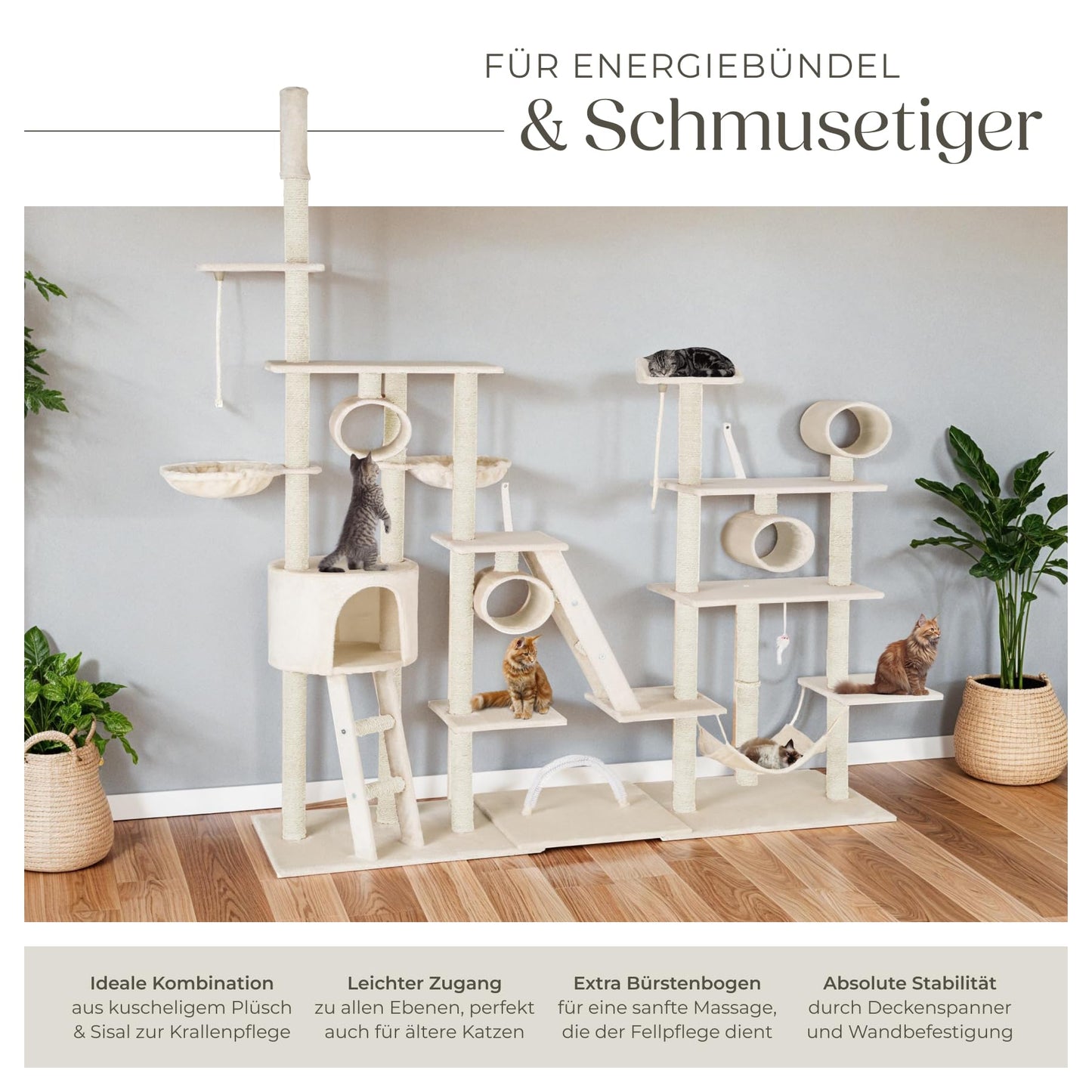 Kratzbaum Snooky | Spielcenter mit Katzenhaus Aussichtsplattformen 