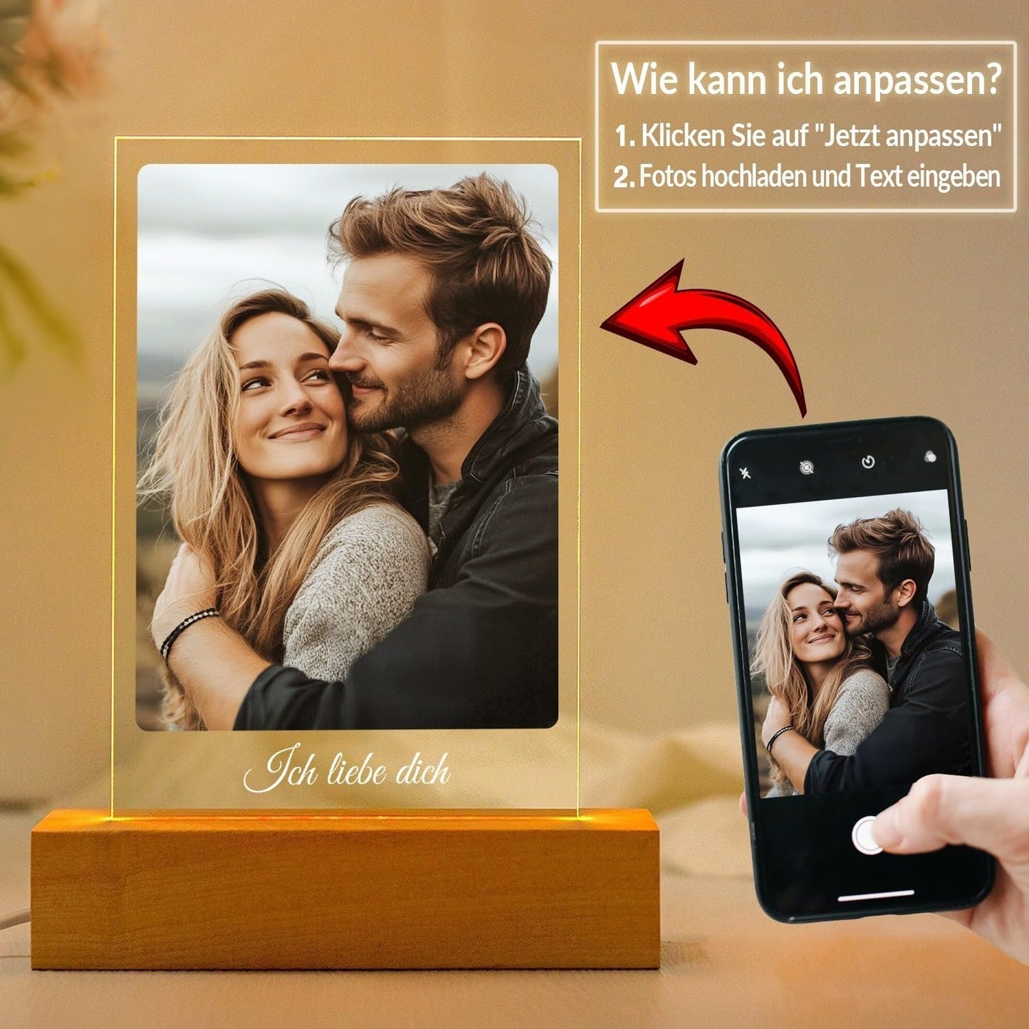 Personalisierte Geschenke für Freundin, Bilderrahmen mit Foto 