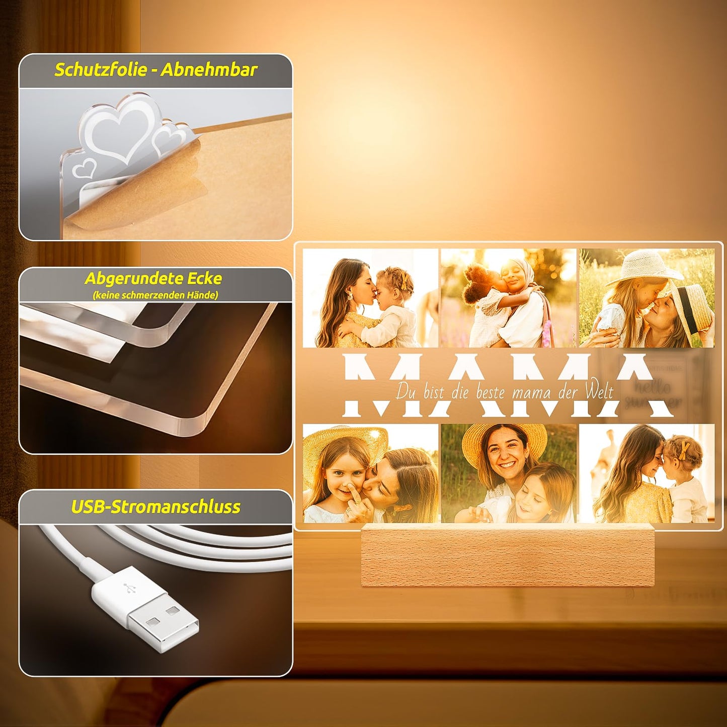 Cadeaux de Noël personnalisés pour femmes et hommes, cadre photo avec photo, cadeaux photo