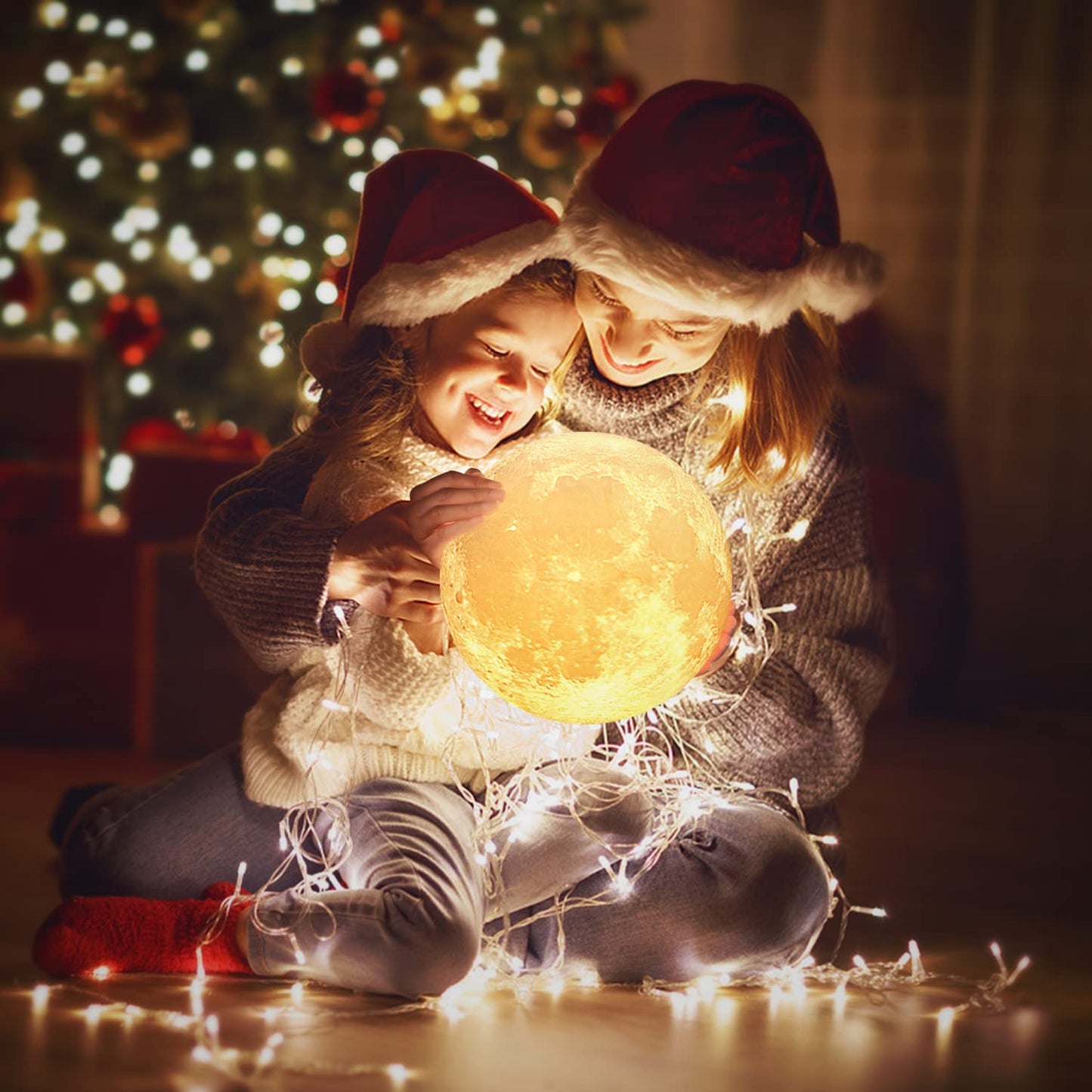 Balkan-Mondlampe 3D-Druck - Dimmbare USB-Lade-Touch-Lampe für Kinder und Paare - Romantisches Geschenk zum Geburtstag und fürs Schlafzimmer (3,5 Zoll) 