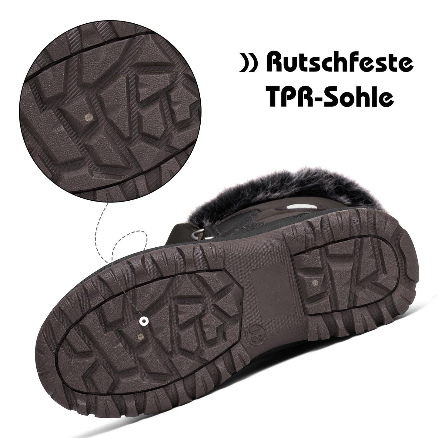 Mishansha Kinder Winterstiefel Gefüttert Wasserdichte Rutschfest Schneestiefel für Mädchen Jungen 