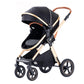 Shineey 3-in-1 Kinderwagen, Buggy, faltbarer Kinderwagen-Satz, Kombi-Kinderwagen 3-in-1 mit großer, komfortabler Babywanne, Gestell aus Aluminiumlegierung 