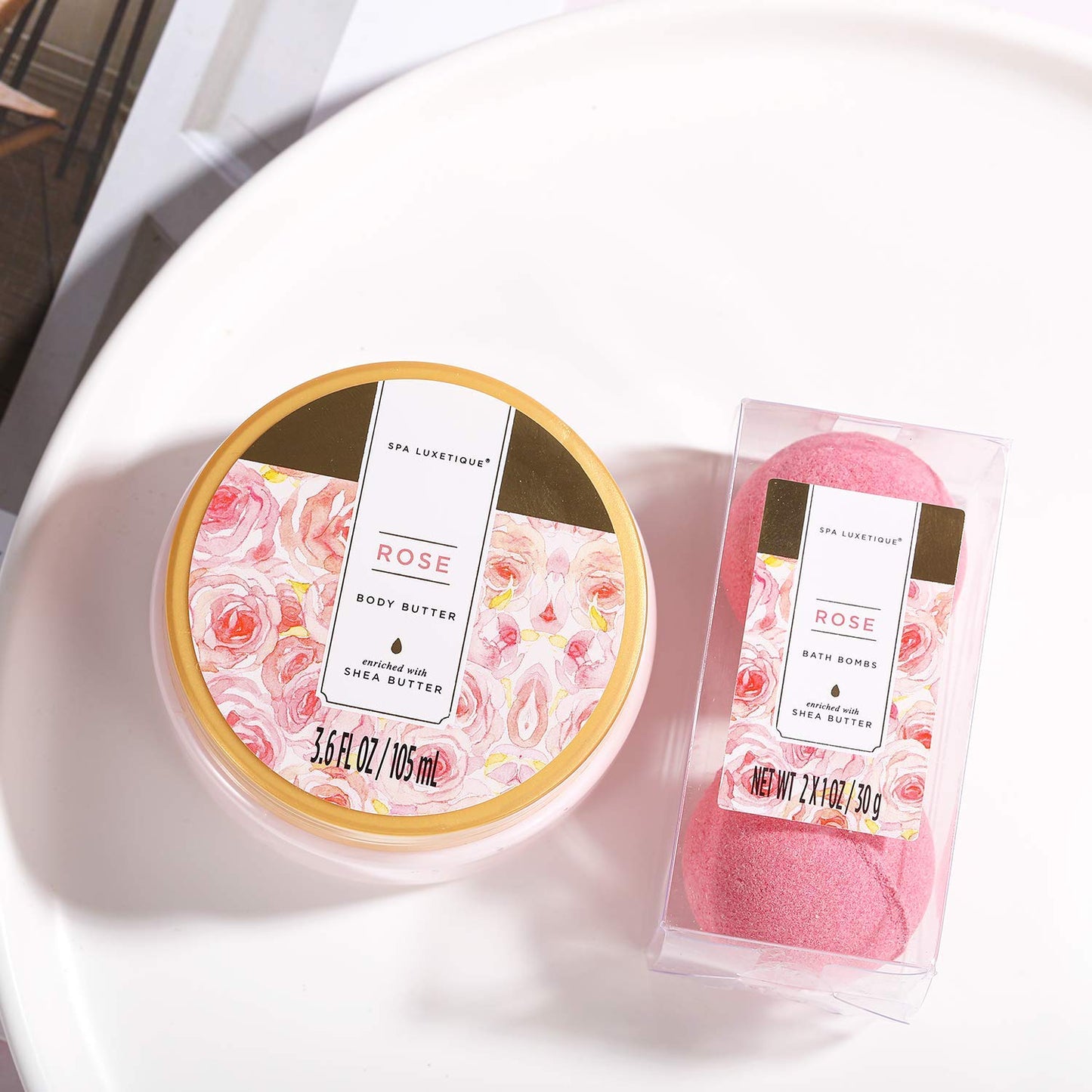 SPA LUXETIQUE Wellness Set für Frauen - 8tlg Rosenduft Bade Geschenkset für Frauen 