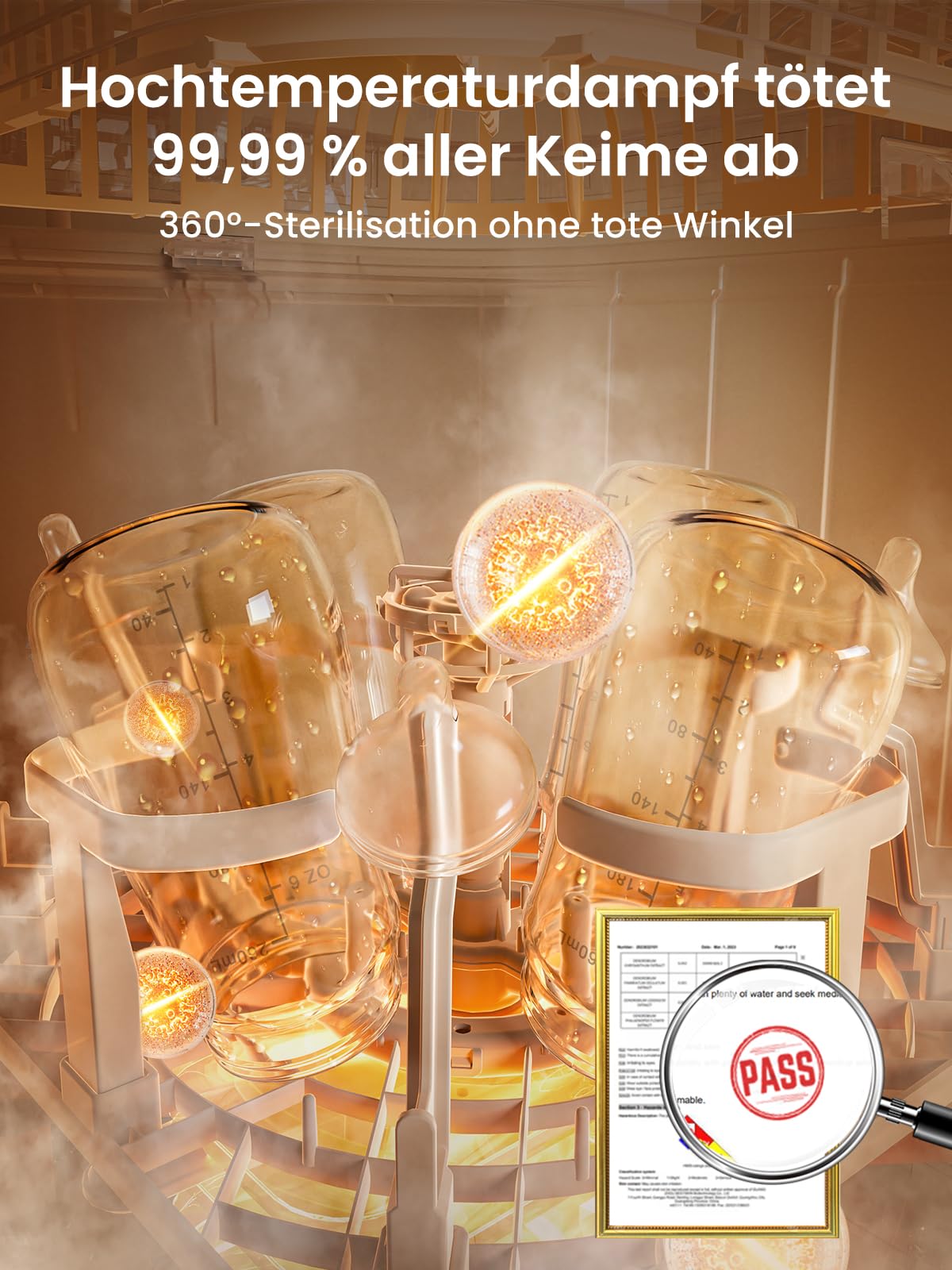 Grownsy Baby Bottle Washer Pro, All-in-One Bottle Cleaner, Steriliser and Dryer, Baby Bottle Cleaner for Bottles