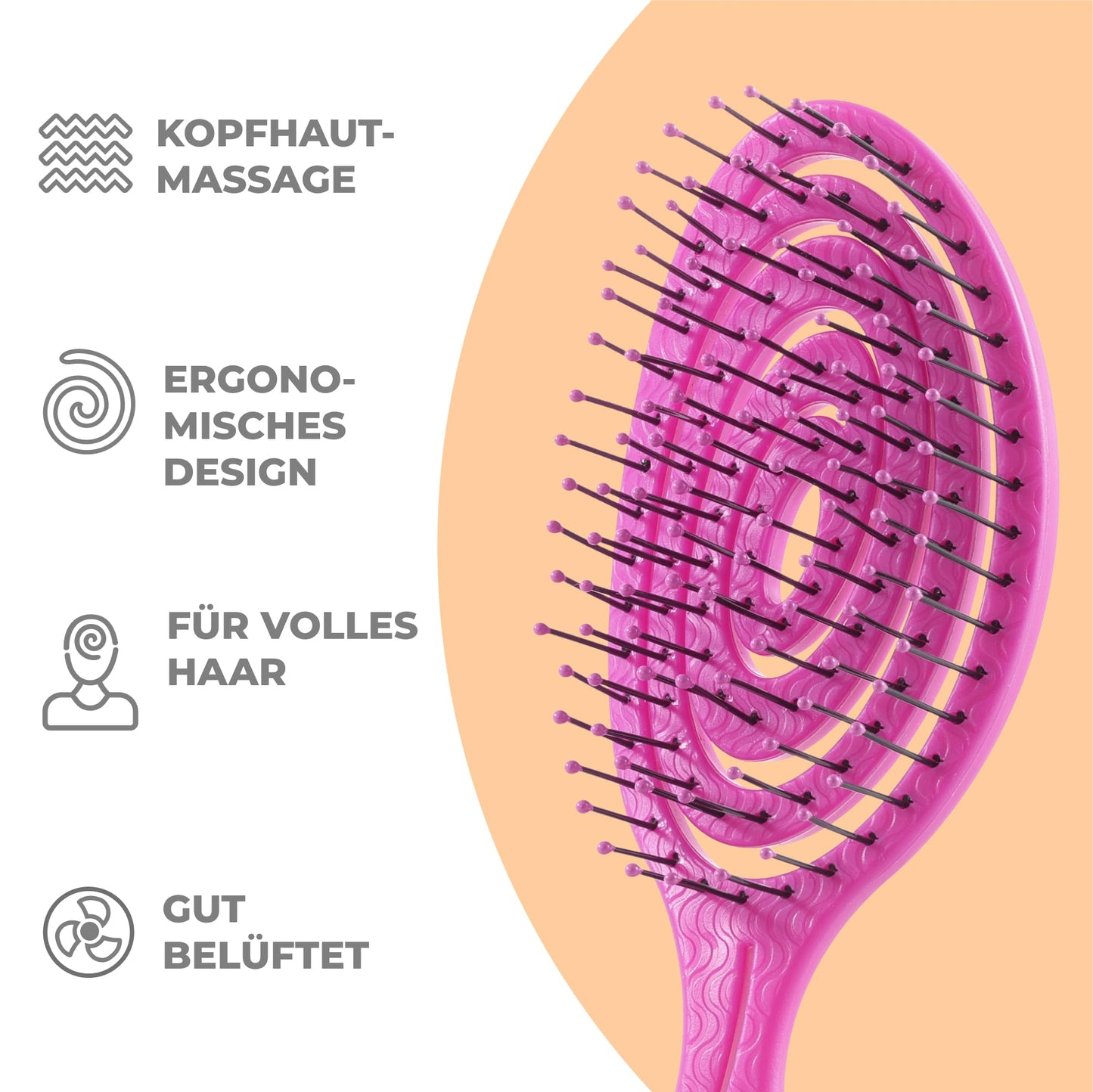 Ninabella Mini Haarbürste ohne Ziepen - Bürste für Reisen - Entwirrbürste für trockenes und nasses Haar - Detangler Bürste