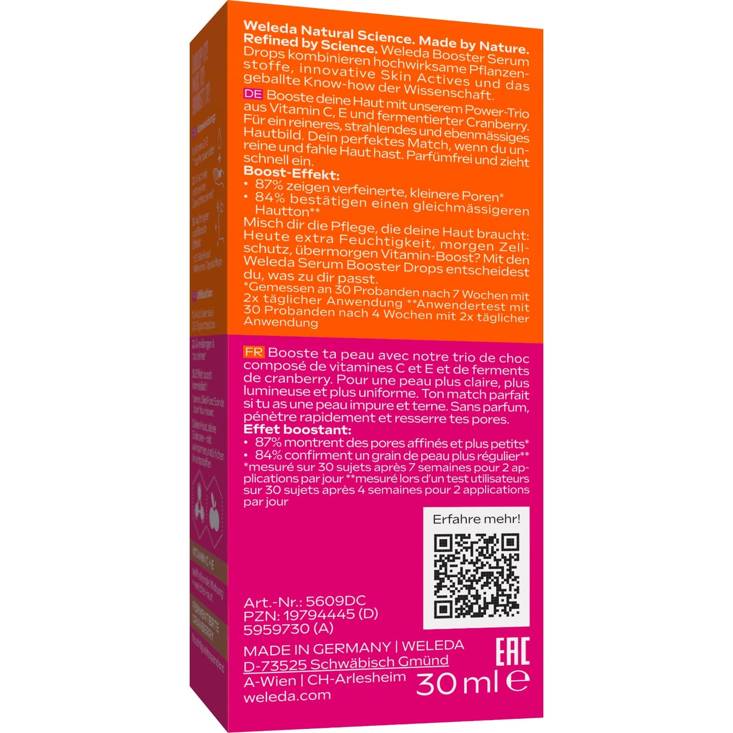 Weleda Organic Skin Food Glow Serum Drops – Natürliche Kosmetik-Booster-Tropfen mit Süßholz und lichtreflektierenden Pigmenten für einen strahlenden Teint und gegen Pigmentflecken 