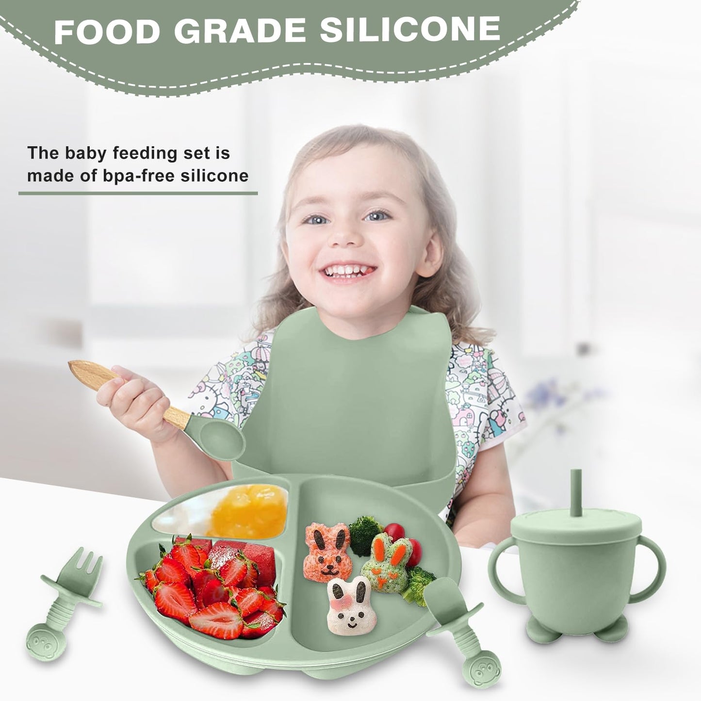 Ensemble de vaisselle pour bébé, ensemble de 12 couverts pour enfants, cuillère pour bébé, tasse à boire 