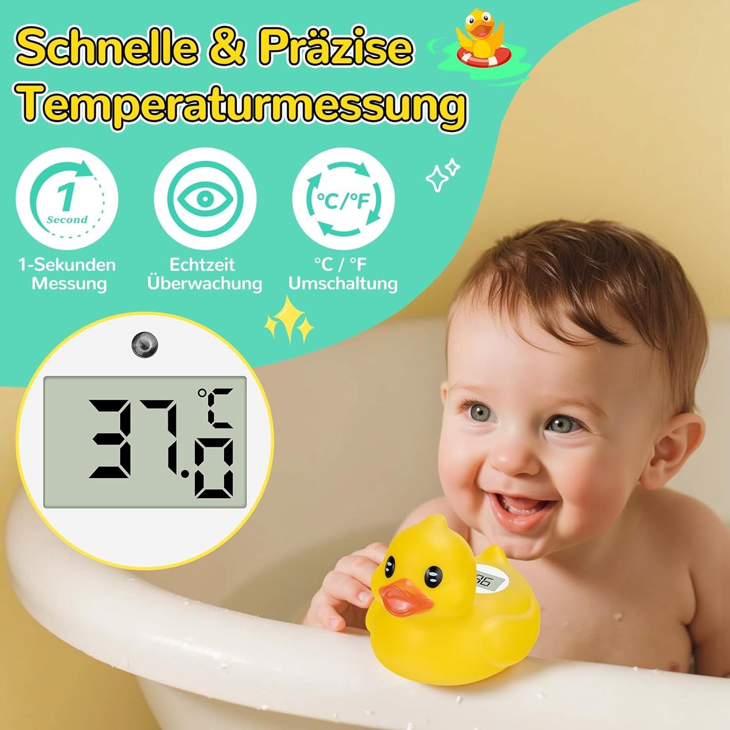 Badethermometer Baby – Digitales Thermometer für Baby Badewanne 