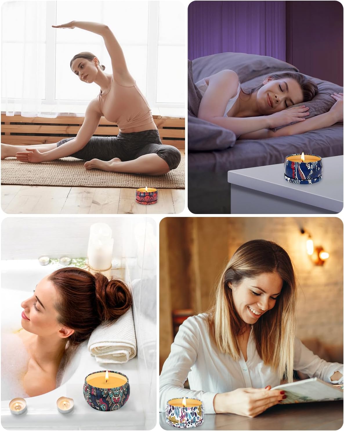 Duftkerzen für Frauen, Duftkerzen-Geschenkset, 16er-Pack Duftkerzen im Glas, 180 Stunden Brenndauer, 100 % Sojawachs