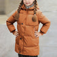 Wintermantel Mädchen Lang Daunenmantel, KODMNSW Warm Puffer Mantel Winterjacke mit Kapuze 