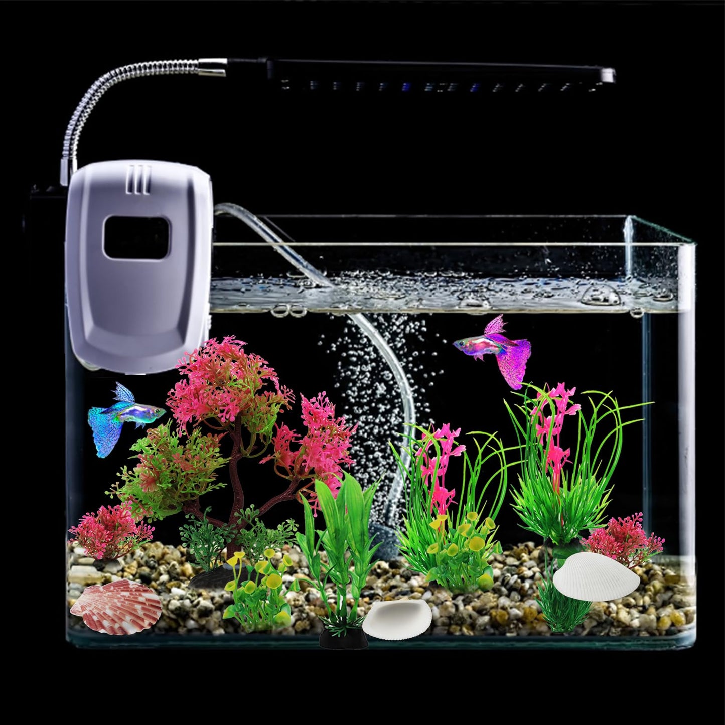 10er-Pack künstliche Pflanzen, Aquariendekoration, grüne Kunststoffpflanzen 