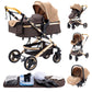 YAZOCO kinderwagen 3 in 1 Buggy Babybett Komplett Set Einem Klick Zusammenklappbarer Kinderwagen, KombiKinderwagen Aluminiumrahmen für Neugeborene 