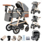 3-in-1 Kinderwagen-Set mit Sitz und faltbarem Babybett, verstellbare Liegeposition, bis 15 kg, 0-3 Jahre 