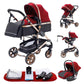YAZOCO kinderwagen 3 in 1 Buggy Babybett Komplett Set Einem Klick Zusammenklappbarer Kinderwagen, KombiKinderwagen Aluminiumrahmen für Neugeborene 