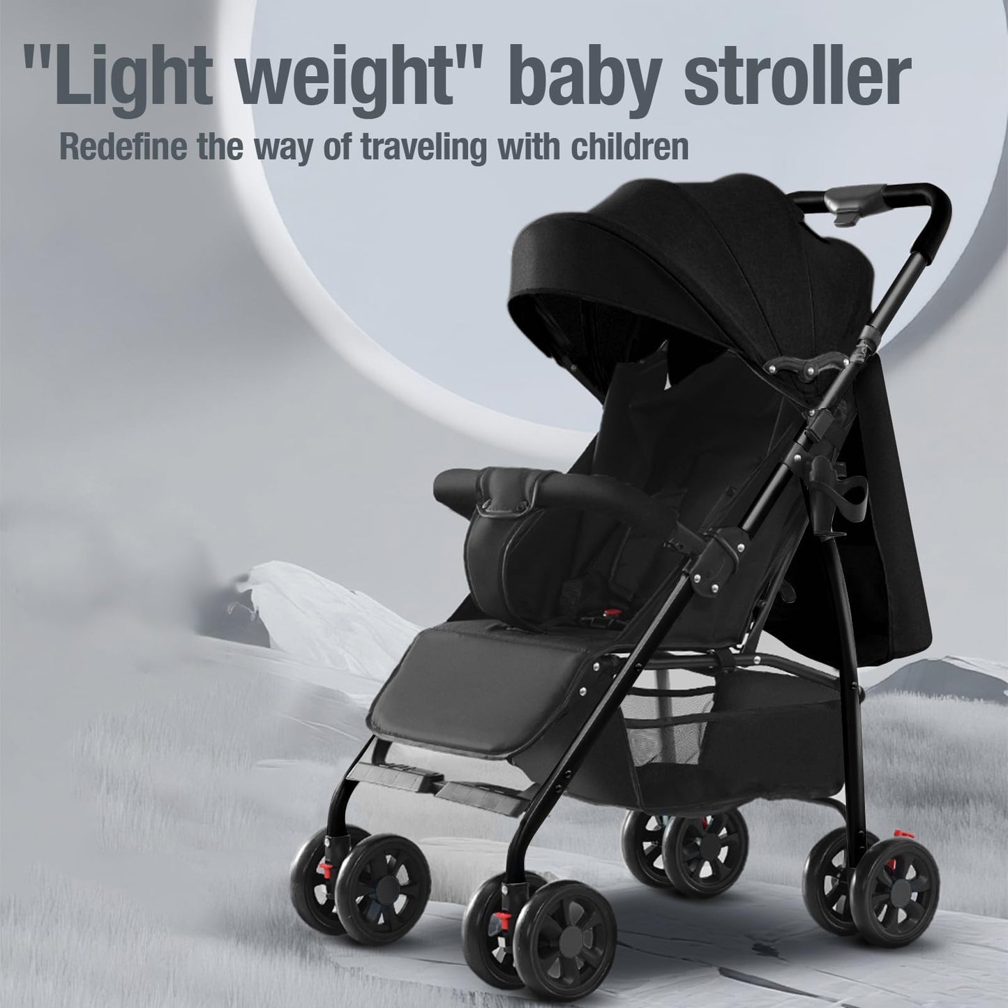 Reenborn 3-in-1 Kinderwagen, Buggy mit zwei umkehrbaren Schiebemodi, Kinderwagen mit Gestell aus Aluminiumlegierung, Babywagen, 3-in-1 Komplettset mit Ein-Klick-Faltmechanismus 
