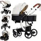 Reenborn 3-in-1 Kinderwagen, Buggy mit zwei umkehrbaren Schiebemodi, Kinderwagen mit Gestell aus Aluminiumlegierung, Babywagen, 3-in-1 Komplettset mit Ein-Klick-Faltmechanismus 
