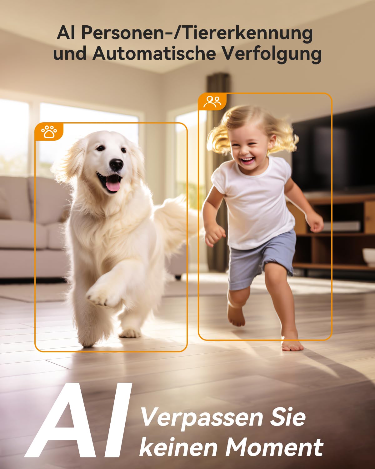 Imou 2K + 2K Dual-Kamerasystem für die Innenüberwachung mit Personen-/Tiererkennung, 2,4/5 GHz WLAN, 360° PTZ-Kamera, Farbnachtsicht, intelligente Verfolgung, Zwei-Wege-Audio, Sirene, Privatmodus, ideal für 