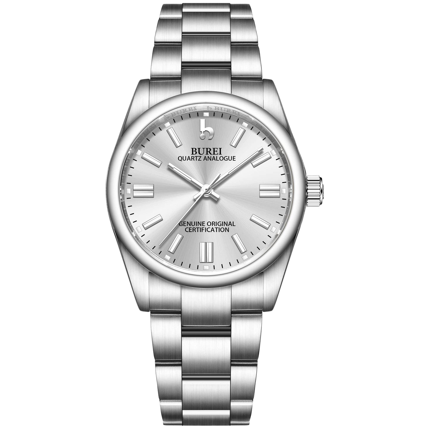 BUREI Women's Fashion Watch Analogue Quartz Steel Women Watch Business Dress