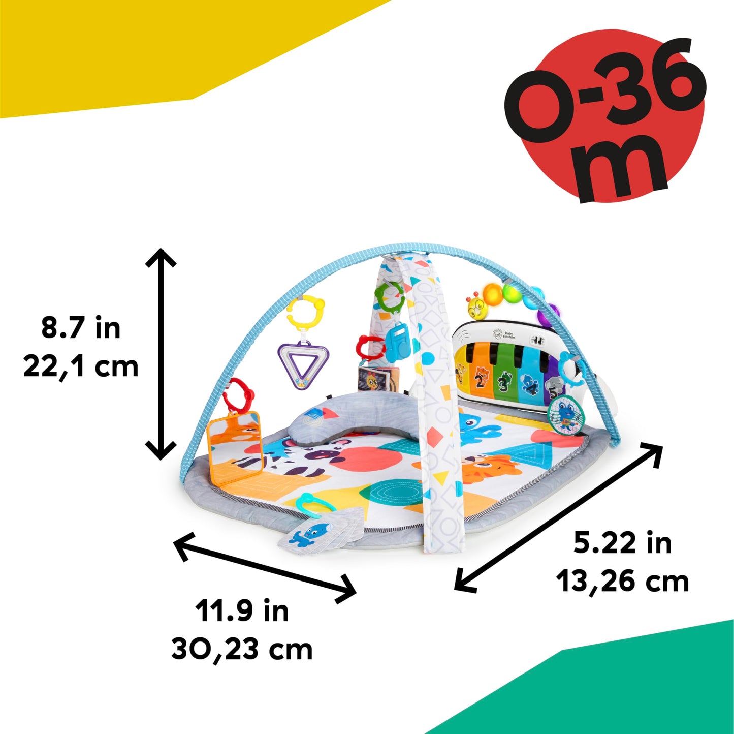 Baby Einstein, 4 in 1 Kickin' Tunes Spieldecke mit 70+ Geräuschen, 25+ Minuten Musik 